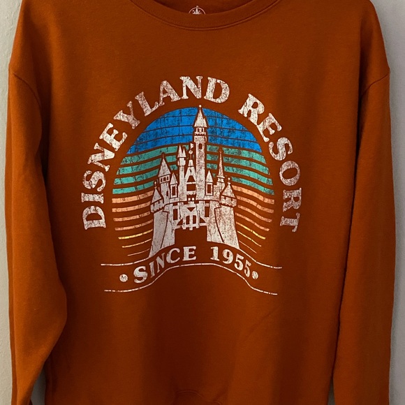 DISNEYLAND RESORT 1955 ORANGE PULLOVER SWEATSHIRT - Picture 2 of 4